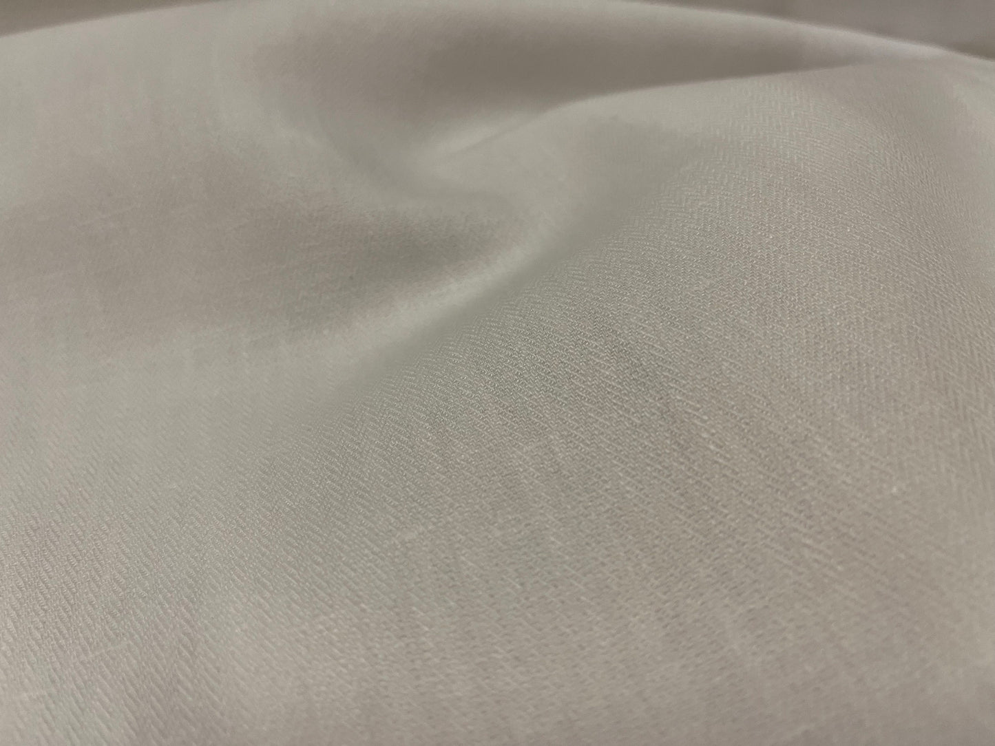 NEW High Class White 100% Linen Herringbone Fabric