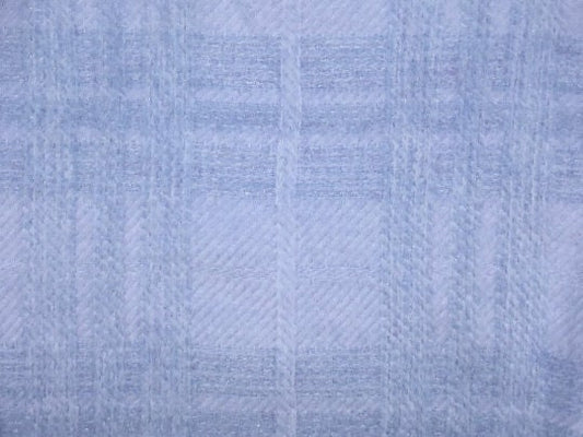 NEW High Class Light Blue Wool Check Lurex Fabric