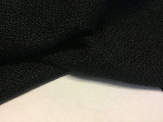 NEW High Class Black Wool Tweed Boucle Fabric