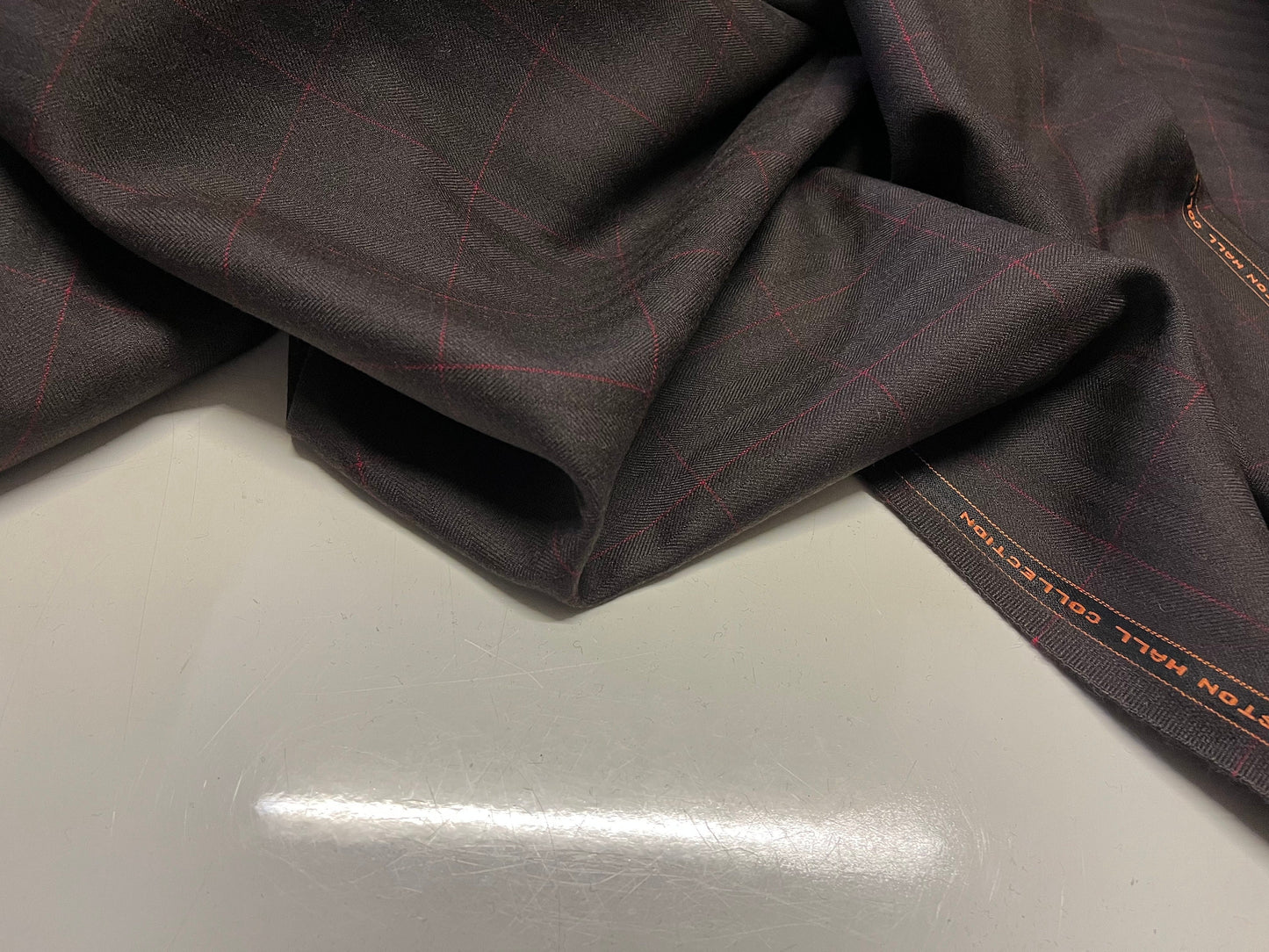 NEW High Class Herringbone Check All Wool Made In Huddersfield England By M.Howgate Ltd Weston Hall Collection Suiting Fabric