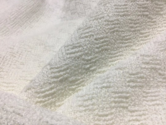 NEW High Class Couture Ivory White Tweed Boucle Fabric