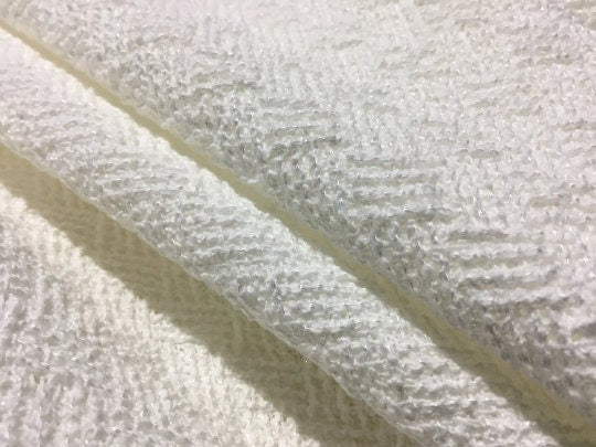 NEW High Class Couture Ivory White Tweed Boucle Fabric