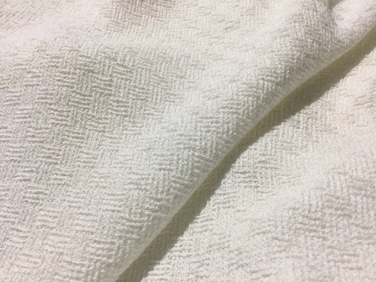 NEW High Class Couture Ivory White Tweed Boucle Fabric