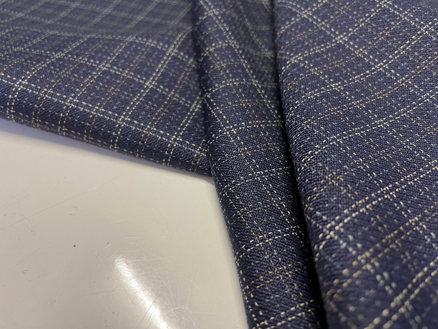 NEW High Class Wool Check Suiting Fabric