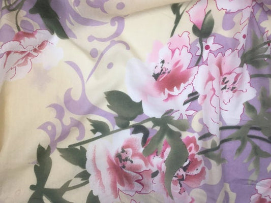 NEW Cotton Silk Floral Print Fabric