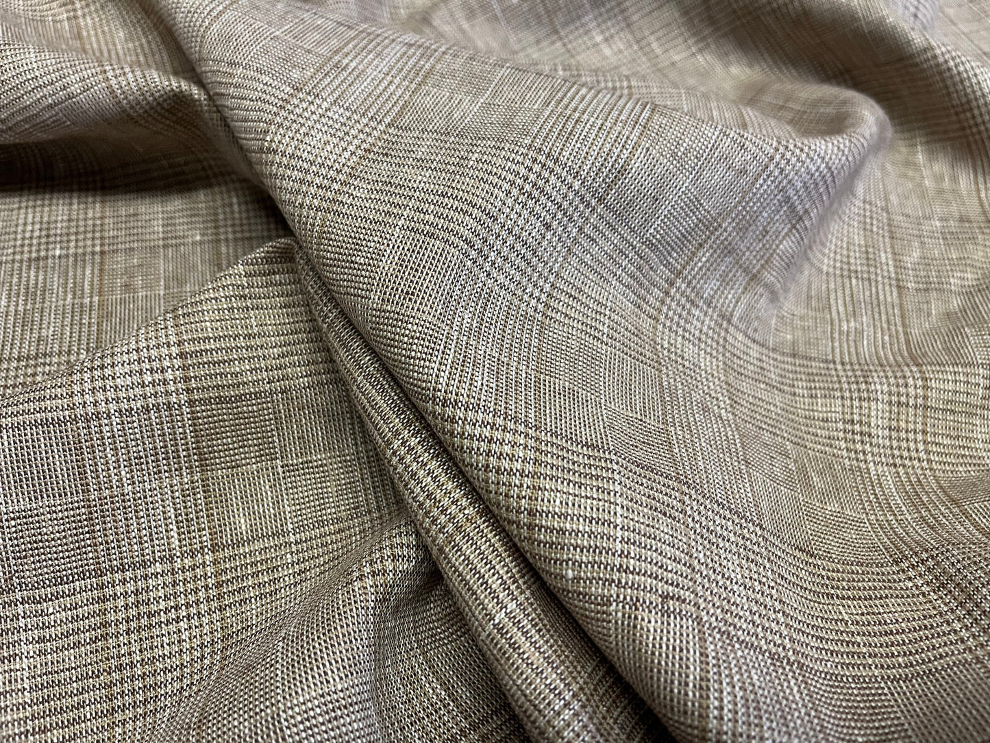 NEW High Class 100% Linen Check Fabric