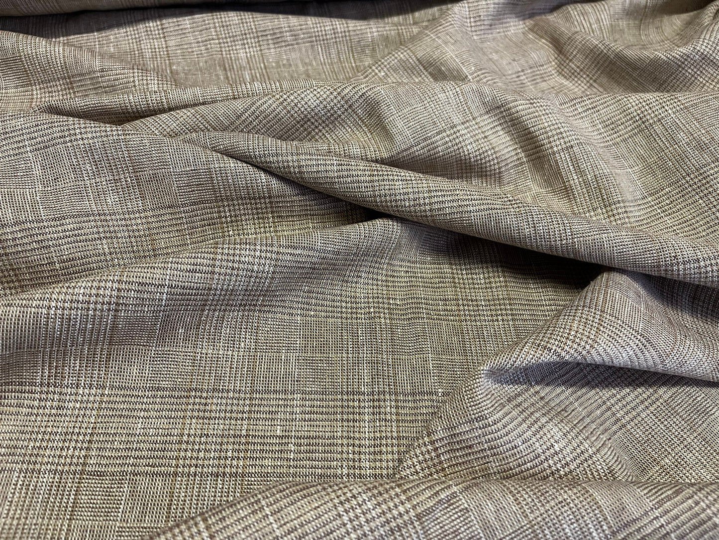 NEW High Class 100% Linen Check Fabric