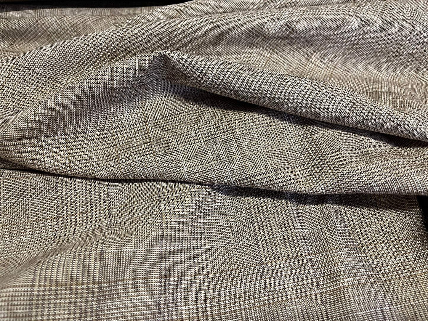 NEW High Class 100% Linen Check Fabric