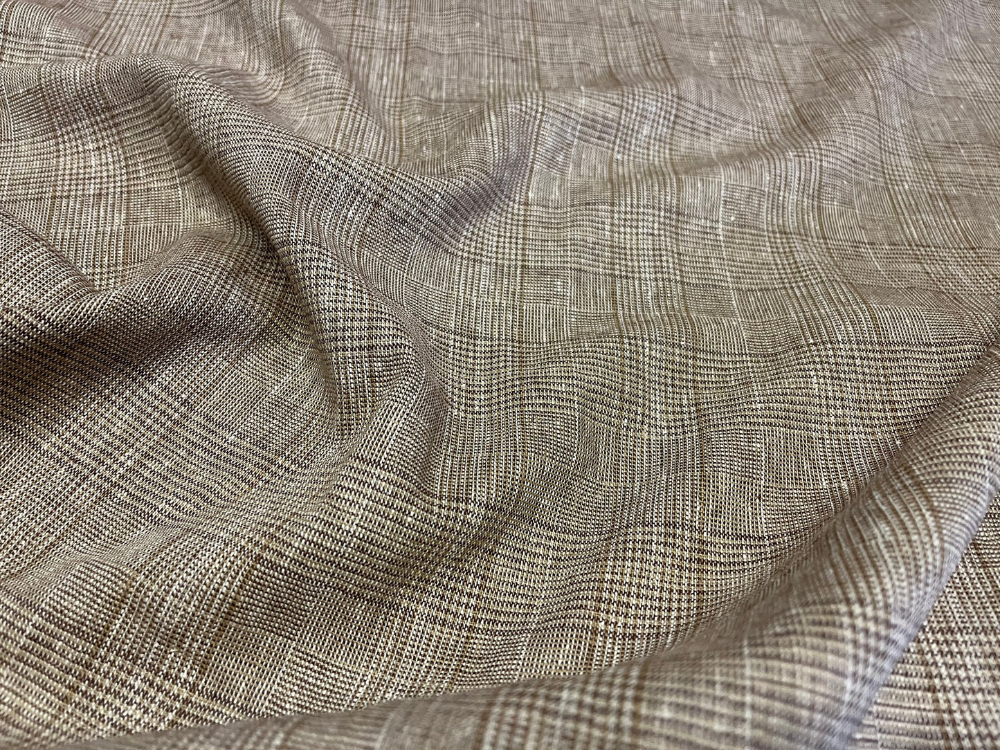 NEW High Class 100% Linen Check Fabric