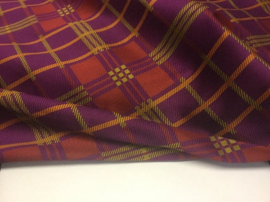 NEW High Class 100% Pure Silk Jacquard Check Fabric