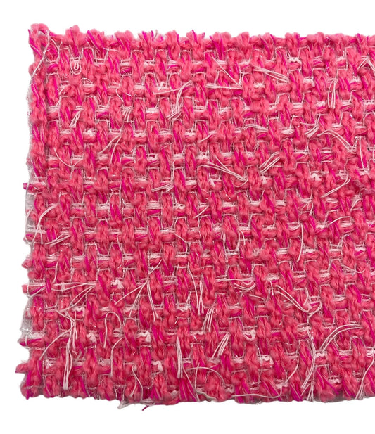 NEW High Class Bubble Gum Hot Pink And White Wool Couture Tweed Boucle Fabric (Read Description)