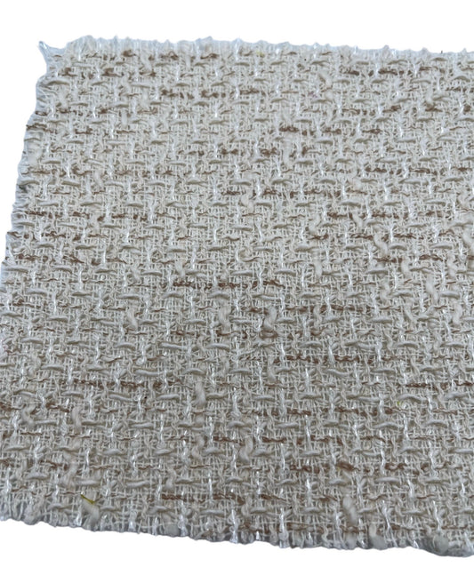 NEW High Class Cream Beige Couture Tweed Boucle Fabric (Read Description)