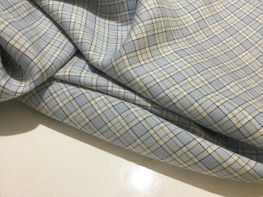 NEW High Class 100% Pure Irish Linen Check Fabric Made In Ireland