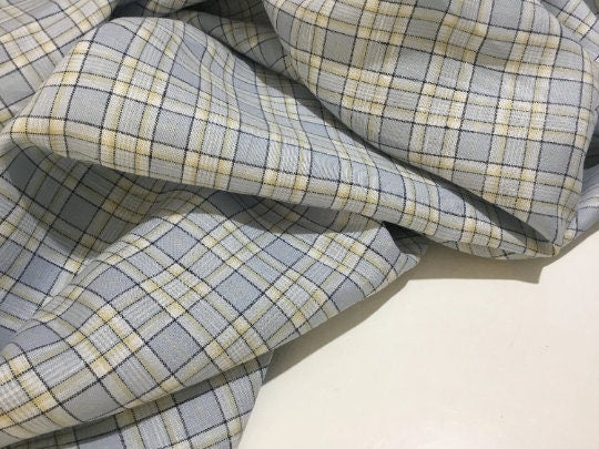 NEW High Class 100% Pure Irish Linen Check Fabric Made In Ireland