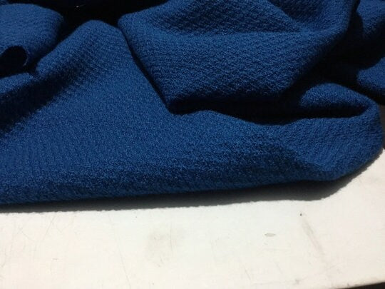 NEW High Class Couture Blue 100% Wool Fabric