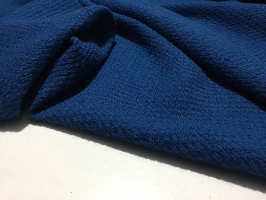 NEW High Class Couture Blue 100% Wool Fabric