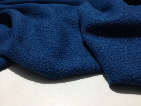 NEW High Class Couture Blue 100% Wool Fabric