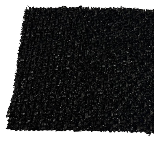 NEW High Class Shiny And Matte Black Wool Couture Tweed Boucle Fabric (Read Description)