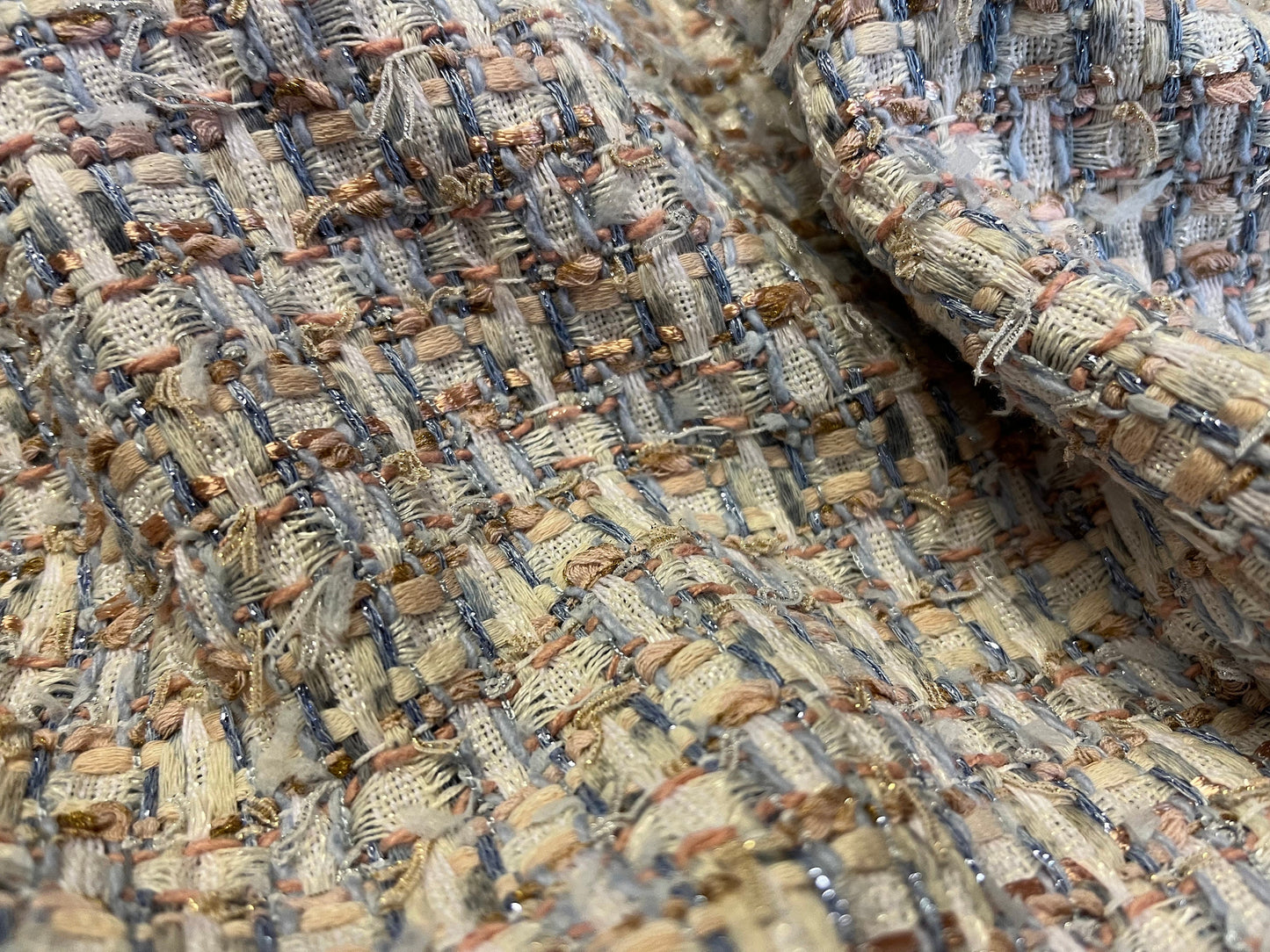 NEW High Class Couture Tweed Boucle Checked Fabric (Read Description)