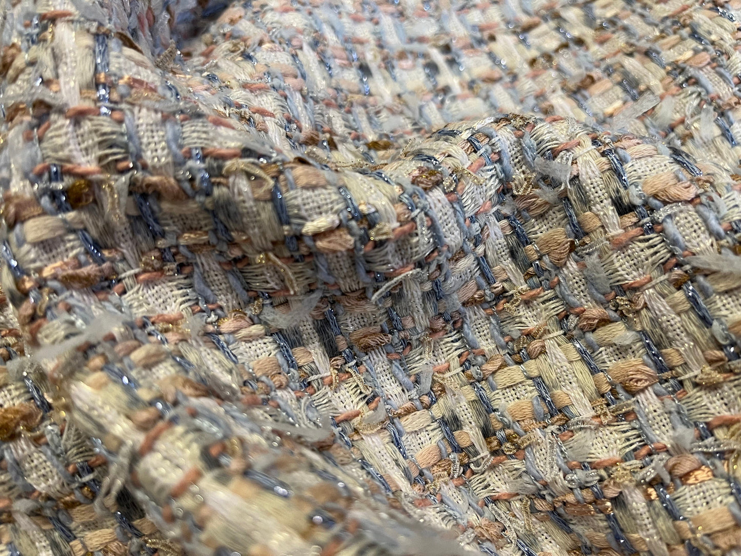 NEW High Class Couture Tweed Boucle Checked Fabric (Read Description)