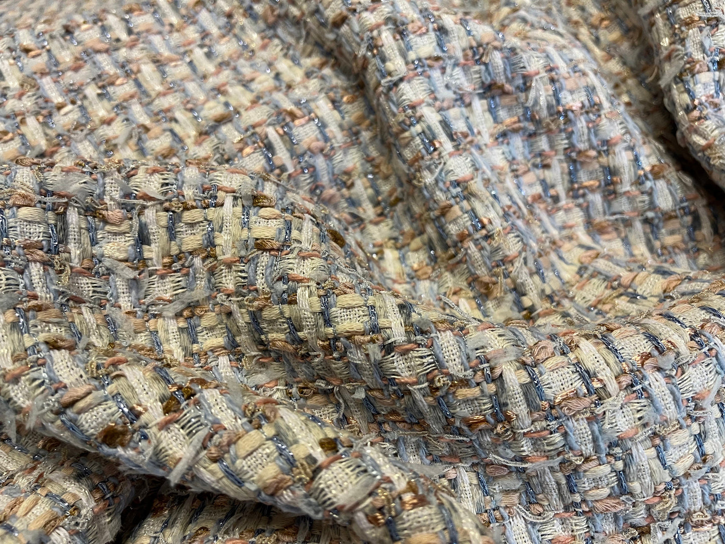 NEW High Class Couture Tweed Boucle Checked Fabric (Read Description)