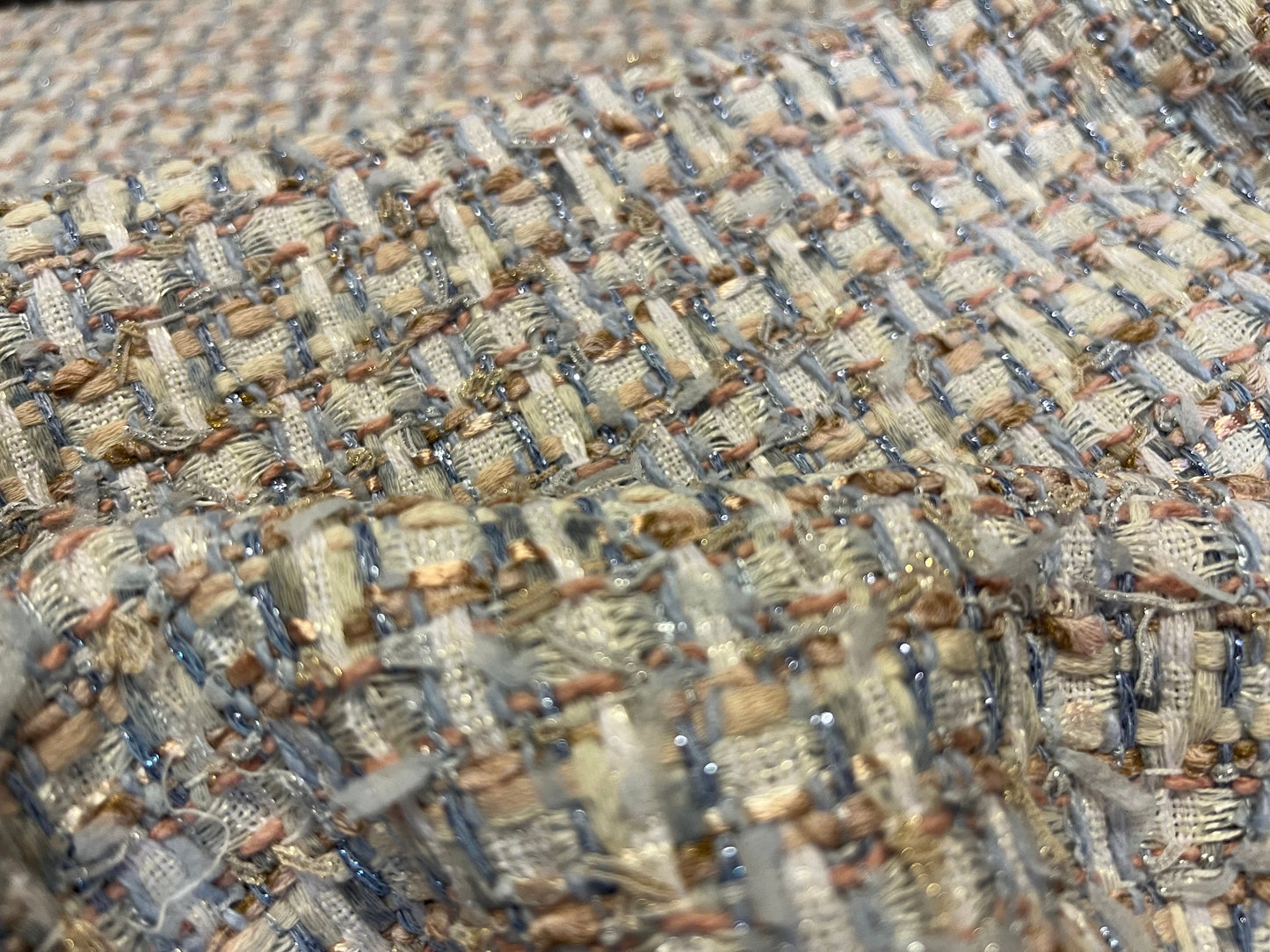 NEW High Class Couture Tweed Boucle Checked Fabric (Read Description)