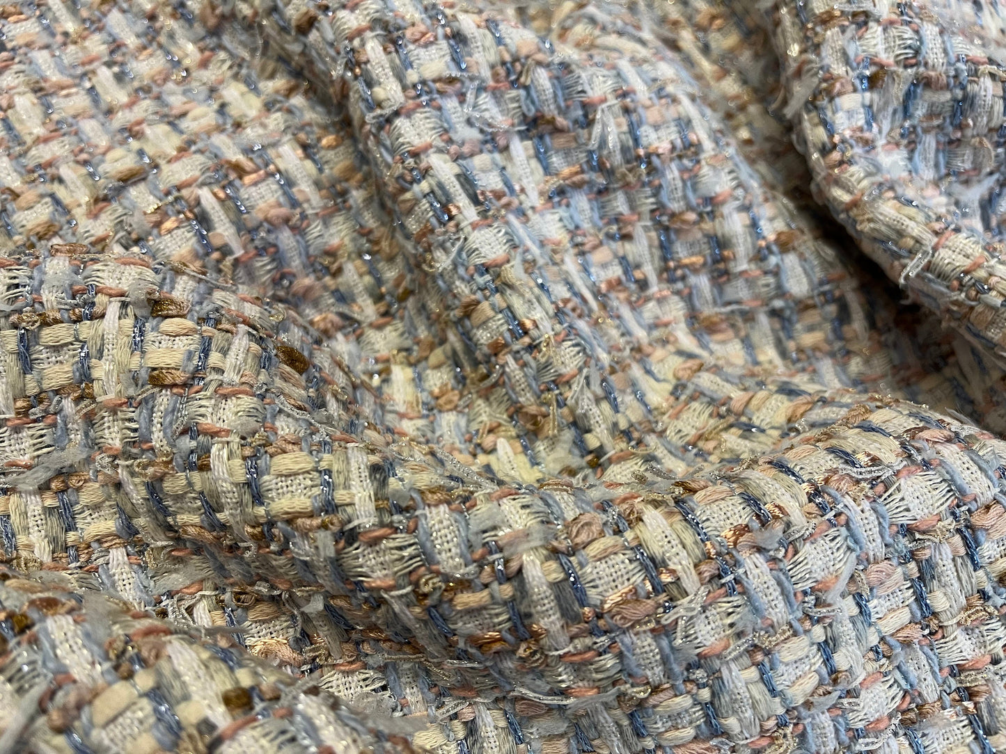 NEW High Class Couture Tweed Boucle Checked Fabric (Read Description)