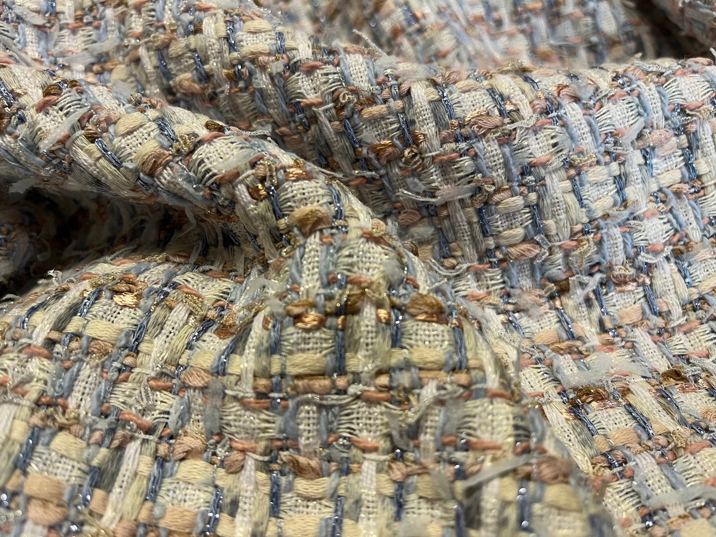 NEW High Class Couture Tweed Boucle Checked Fabric (Read Description)