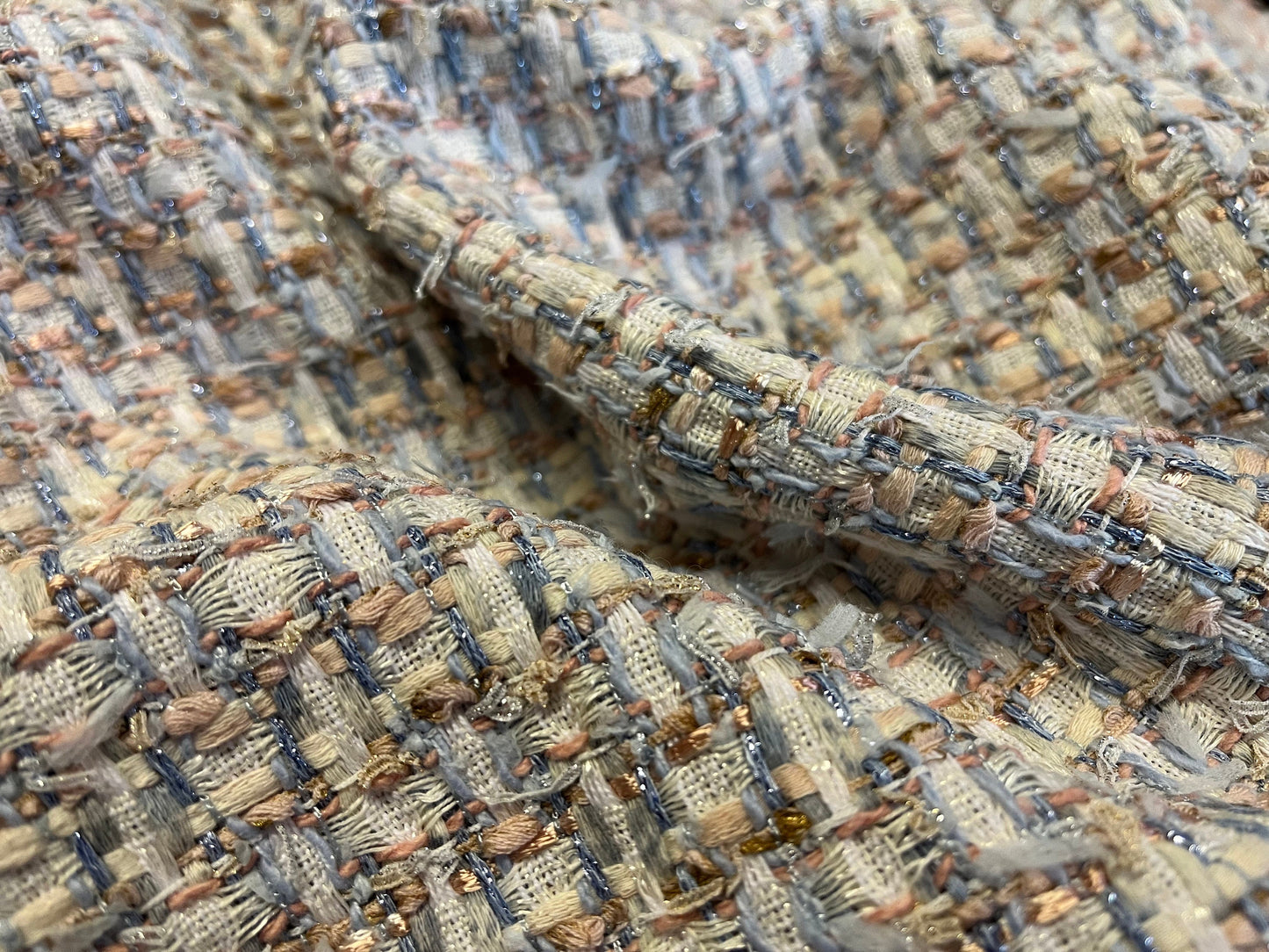 NEW High Class Couture Tweed Boucle Checked Fabric (Read Description)