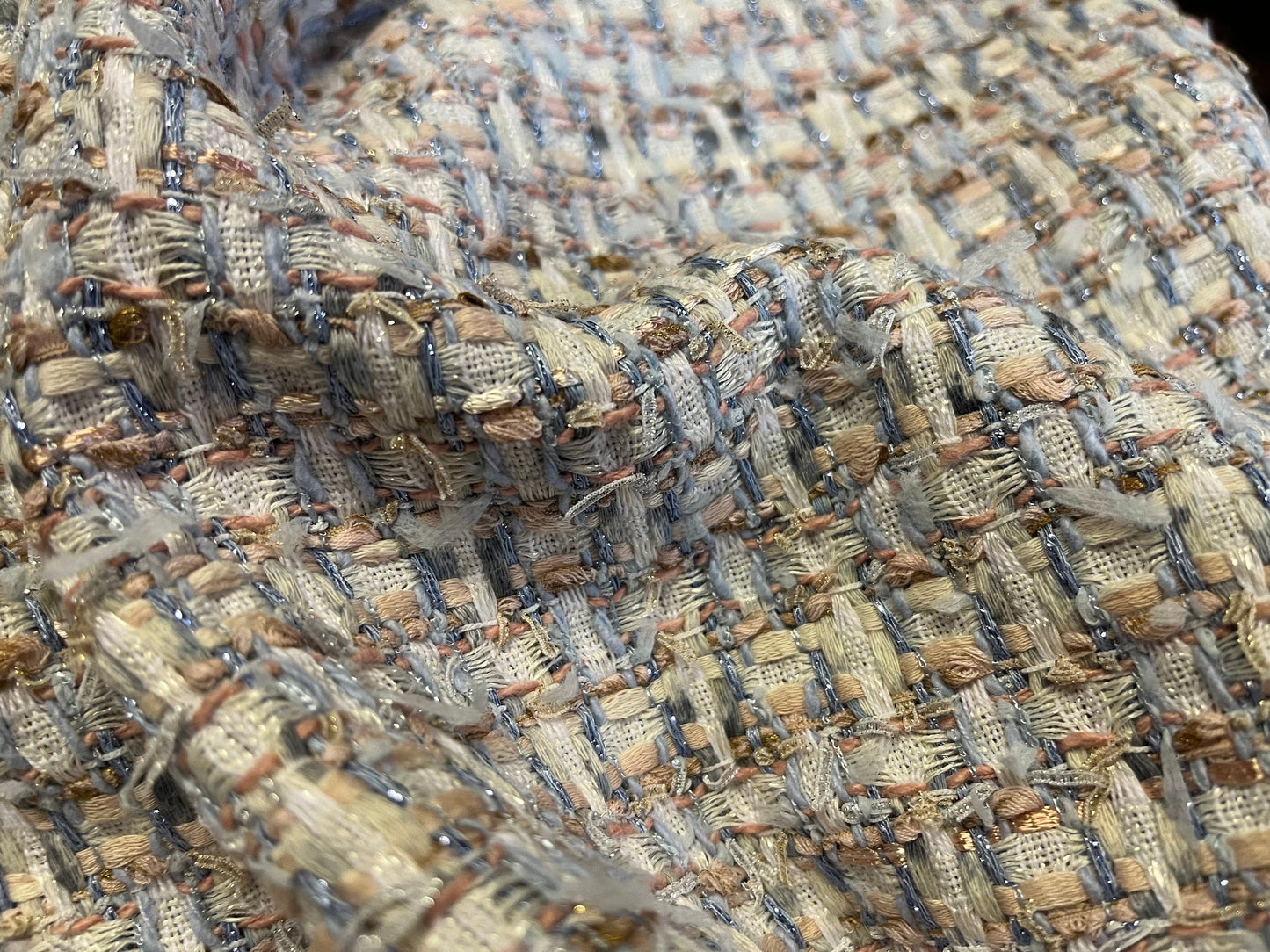 NEW High Class Couture Tweed Boucle Checked Fabric (Read Description)