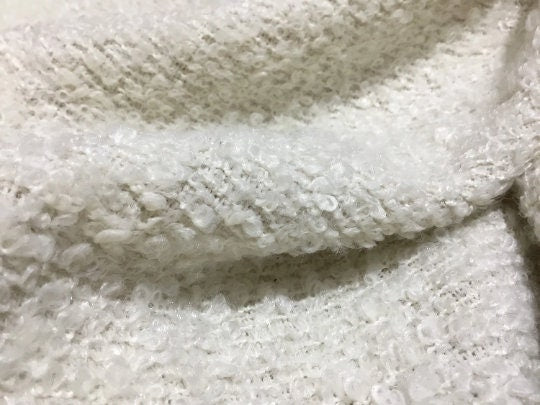 NEW High Class Ivory Knitted Boucle Fabric