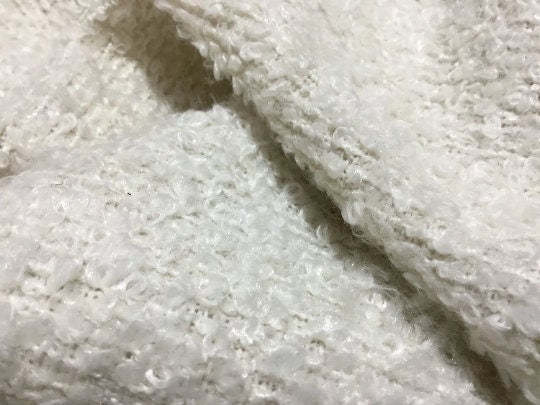 NEW High Class Ivory Knitted Boucle Fabric