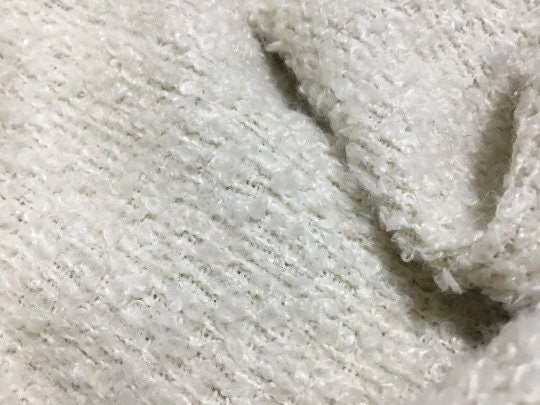 NEW High Class Ivory Knitted Boucle Fabric