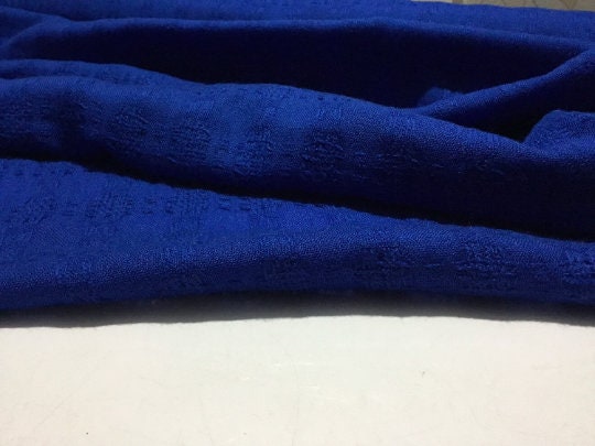 NEW High Class Couture Blue 100% Wool Check Fabric