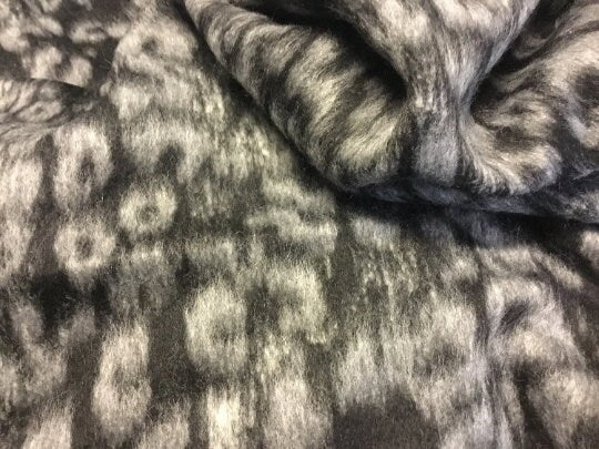 NEW High Class Italian Mohair Wool Leopard Print Fabric Made In Italy