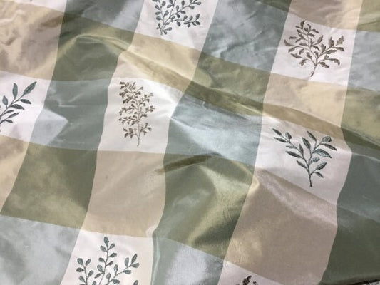 NEW High Class Floral Embroidered 100% Silk Taffeta Fabric