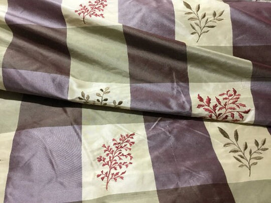 NEW High Class Floral Embroidered 100% Silk Taffeta Fabric