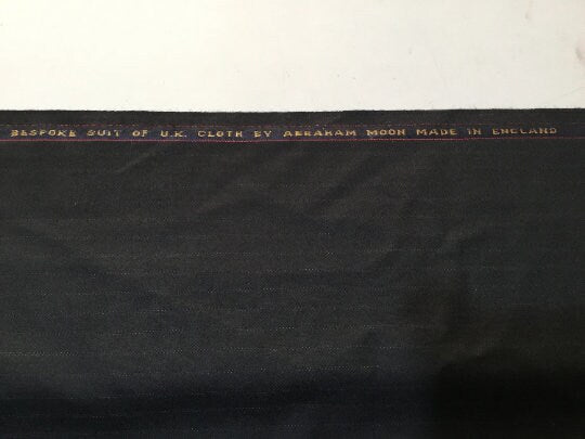 NEW High Class Black Wool Stripe Suiting Fabric Made In England