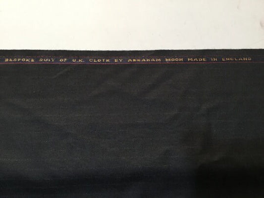 NEW High Class Black Wool Stripe Suiting Fabric Made In England