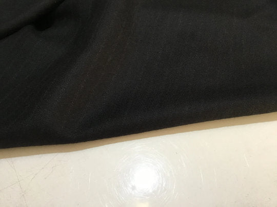 NEW High Class Black Wool Stripe Suiting Fabric Made In England