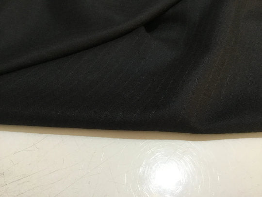 NEW High Class Black Wool Stripe Suiting Fabric Made In England