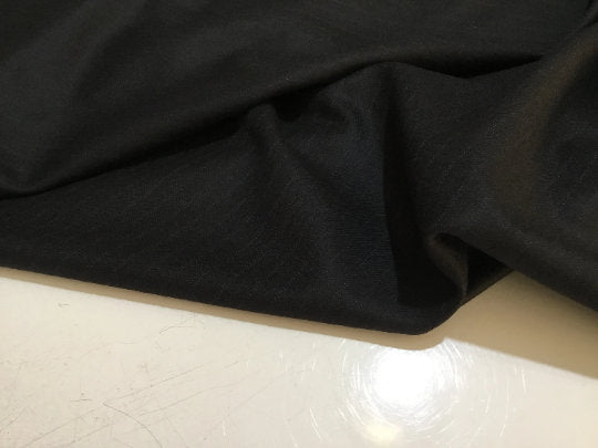 NEW High Class Black Wool Stripe Suiting Fabric Made In England