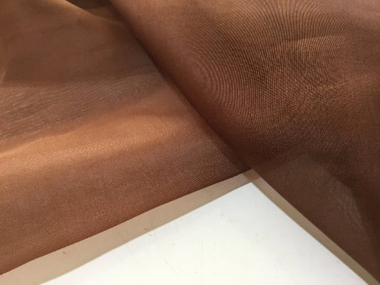 NEW High Class Brown 100% Silk Organza Fabric