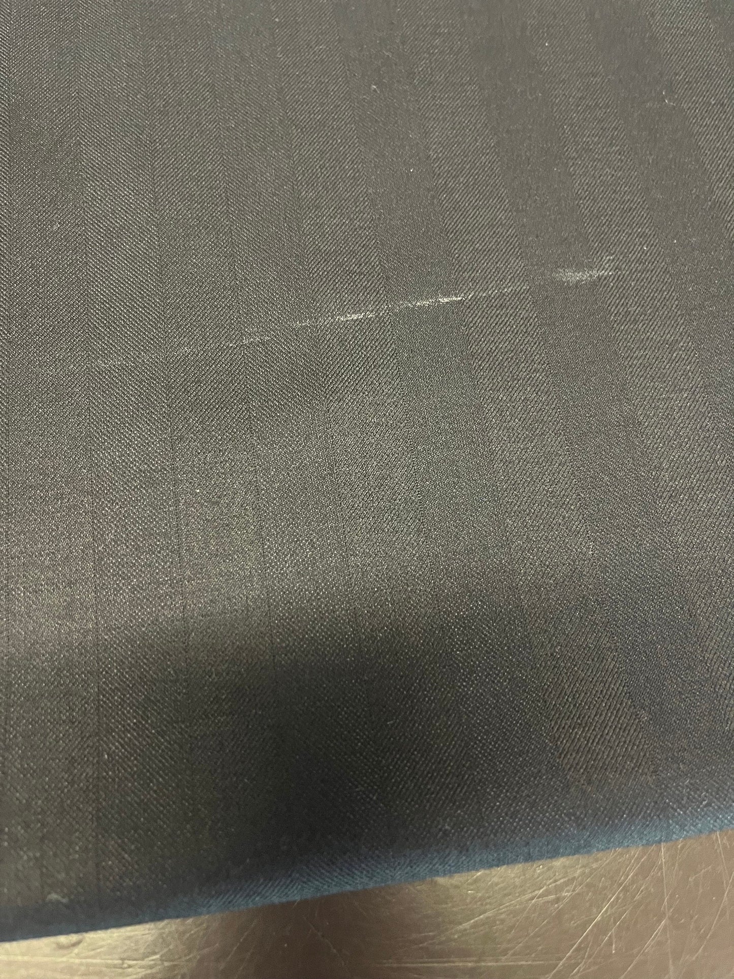 NEW High Class Dark Navy Super 160’s Wool & Silk Stripe Suiting Fabric