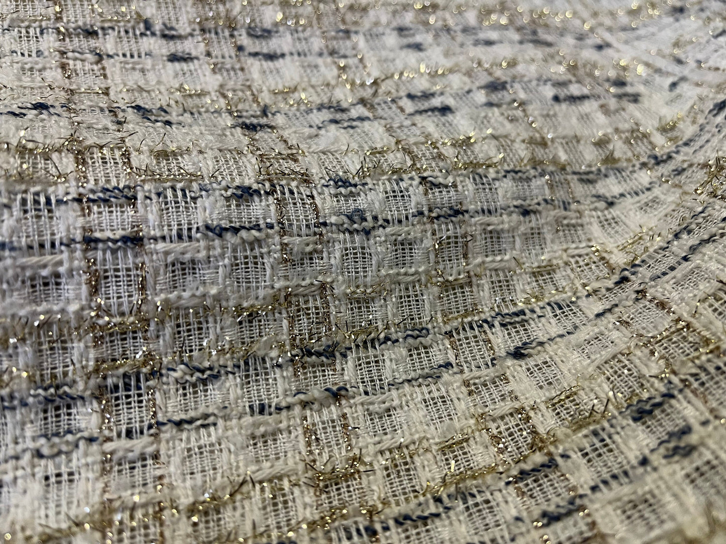 NEW High Class Tweed Boucle Gold Lurex Fabric (SLIGHT SECONDS)