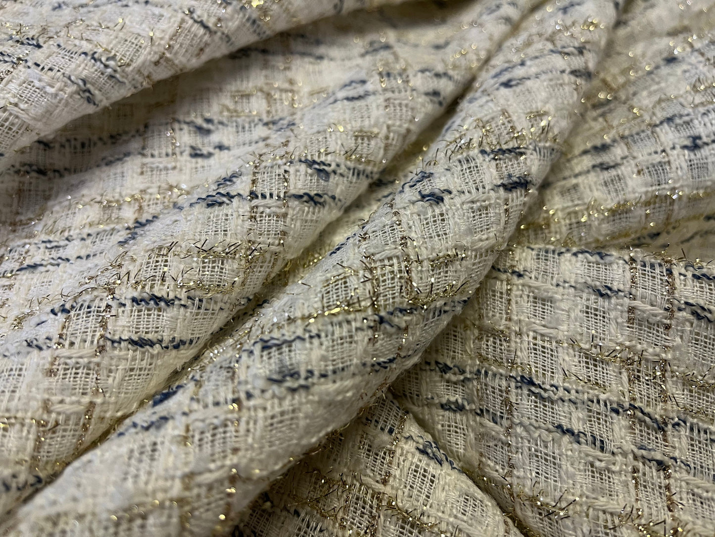 NEW High Class Tweed Boucle Gold Lurex Fabric (SLIGHT SECONDS)