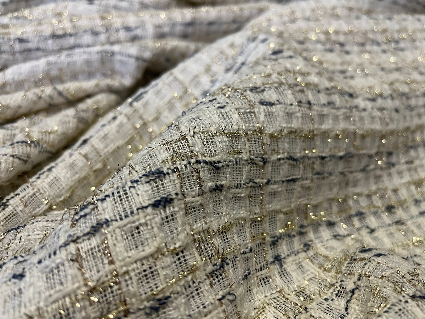 NEW High Class Tweed Boucle Gold Lurex Fabric (SLIGHT SECONDS)