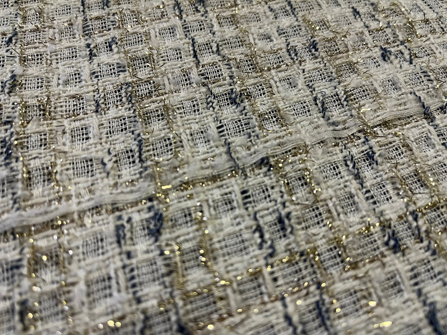 NEW High Class Tweed Boucle Gold Lurex Fabric (SLIGHT SECONDS)