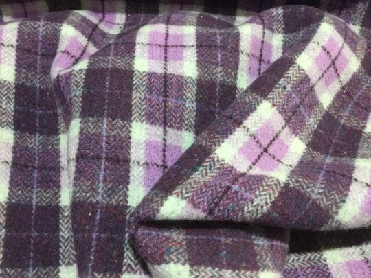 NEW High Class Reversible Wool Check Fabric