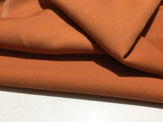 NEW Haute Orange 100% Wool Twill Fabric